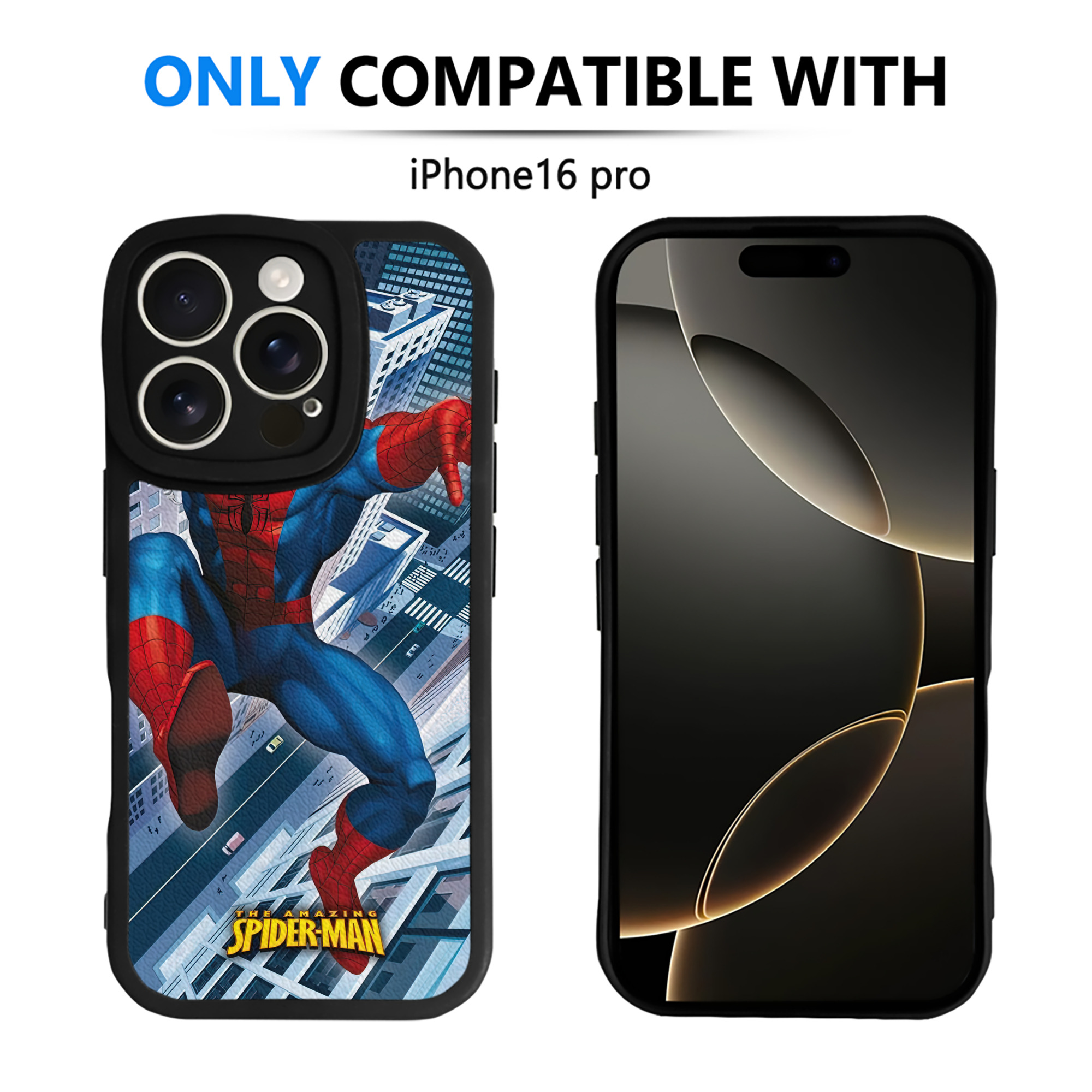 Spider Man スパイダーマン 【iPhone 16シリーズ対応】シリコンスマホケース（レザー調） 材質：シリコン